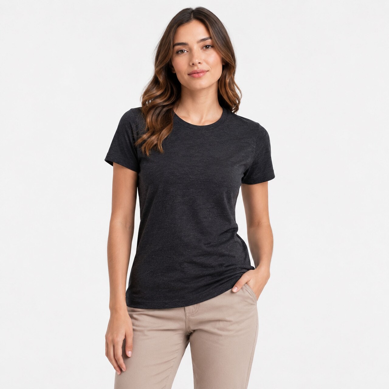 BELLA CANVAS Women’s Relaxed Fit Crew Neck Short Sleeve Triblend Tee for Printing & Summer Wear